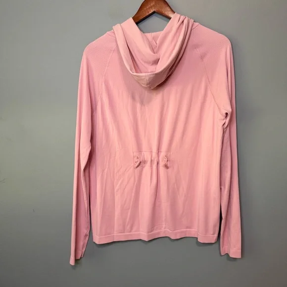 GYMSHARK Breeze Lightweight Seamless Hoodie in Shell Pink. Size Large ? - Picture 5 of 11